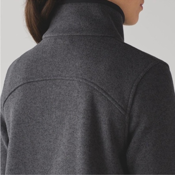 Lululemon Its Fleecing Cold Zip Up Heathered Black/Black Sz 6 - Picture 13 of 16